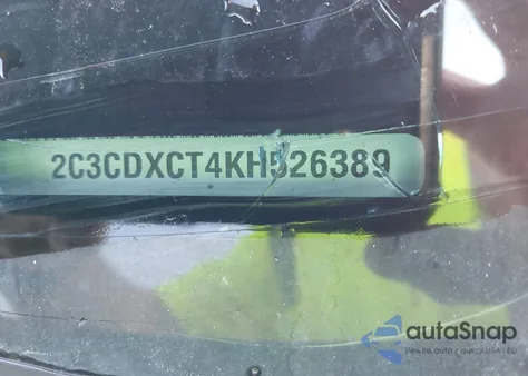 2019 Dodge Charger R/T Rwd из США, поврежденный, VIN 2C3CDXCT4KH526389